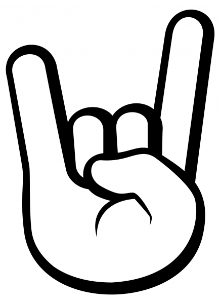 Sign of the Horns Emoji coloring page image