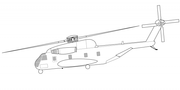 Sikorsky CH-53 Sea Stallion Helicopter coloring page image