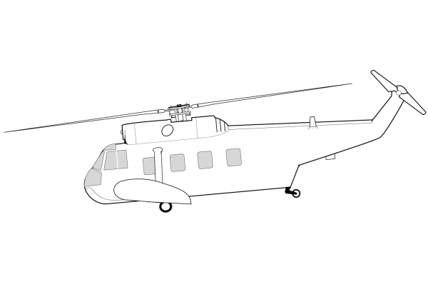 Sikorsky HH-52 Seaguard Helicopter coloring page image