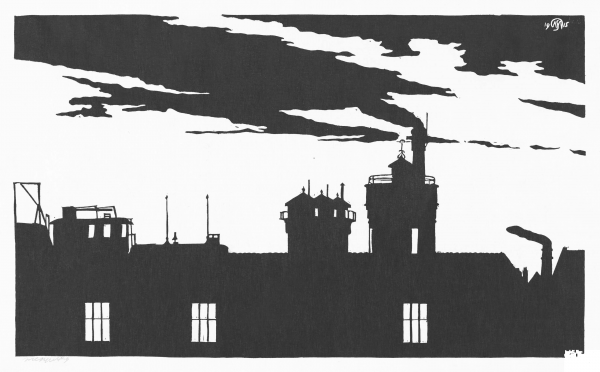 Silhouette Oostergasfabriek coloring page image