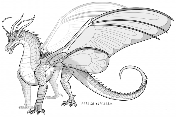 Silkwing Dragon coloring page image