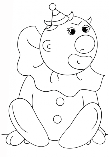 Silly Clown coloring page image