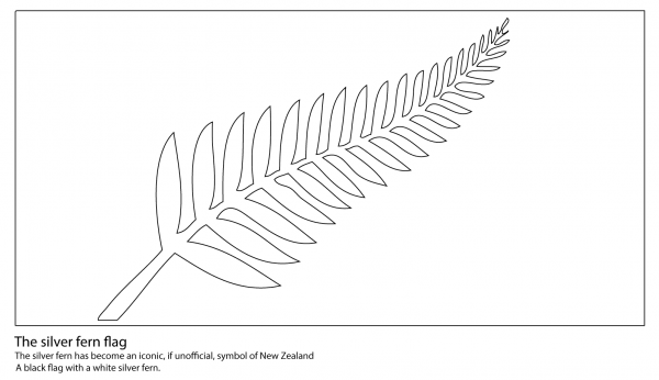Silver Fern Flag coloring page image