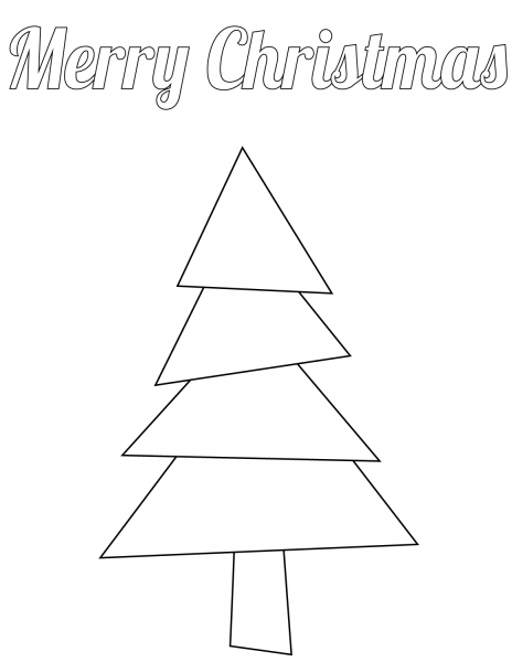 Simpe Merry Christmas Card coloring page image
