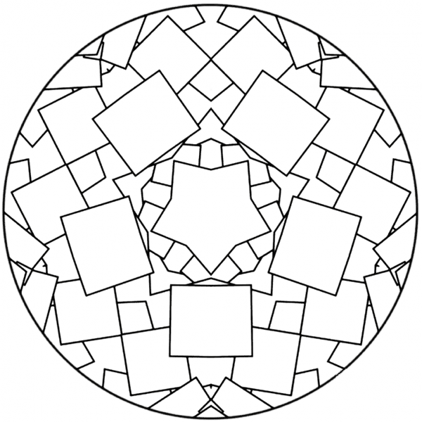 Simple Abstract Mandala coloring page image
