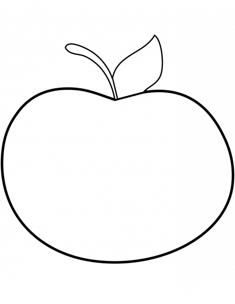 Simple Apple coloring page image