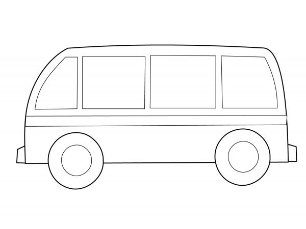 Simple Bus coloring page image