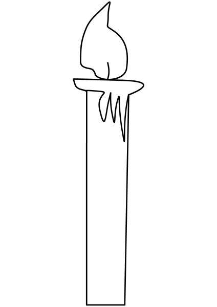 Simple Candle coloring page image