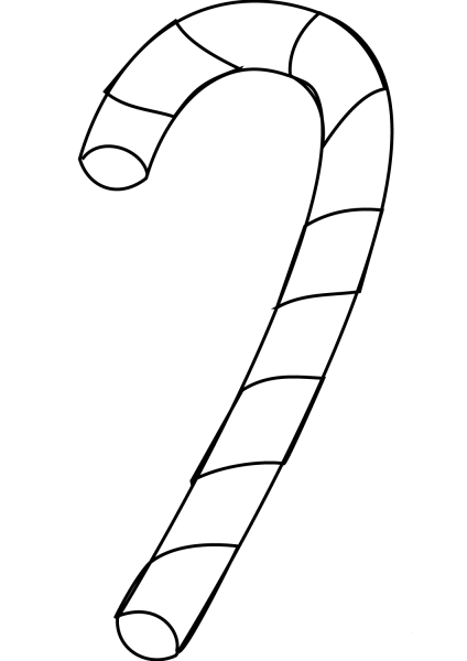 Simple Candy Cane coloring page image