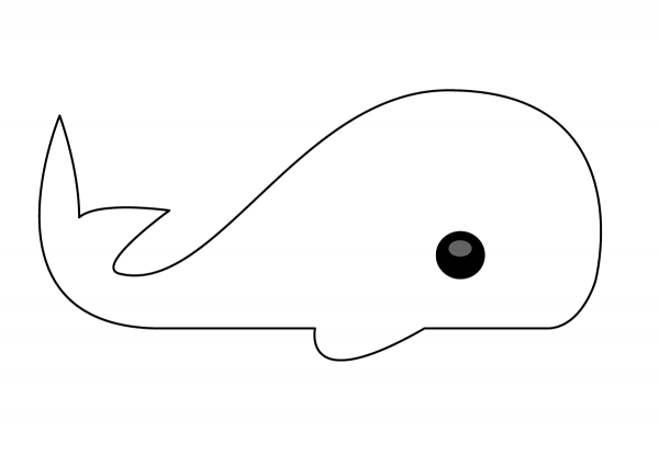 Simple Cartoon Sperm Whale coloring page image