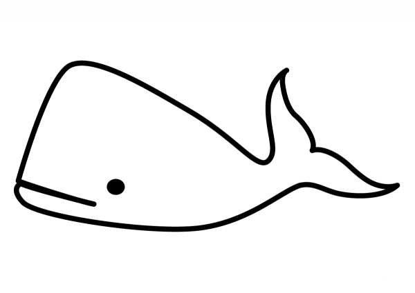 Simple Cartoon Whale coloring page image