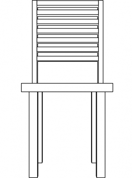 Simple Chair Front coloring page image