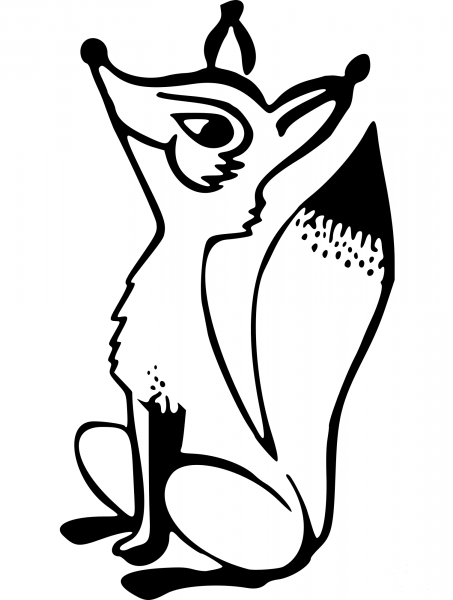 Simple Cheekylooking Fox coloring page image