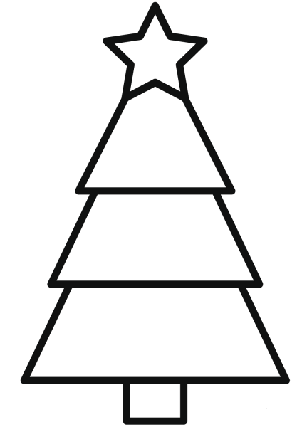 Simple Christams Tree coloring page image