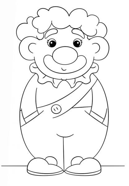 Simple Clown coloring page image