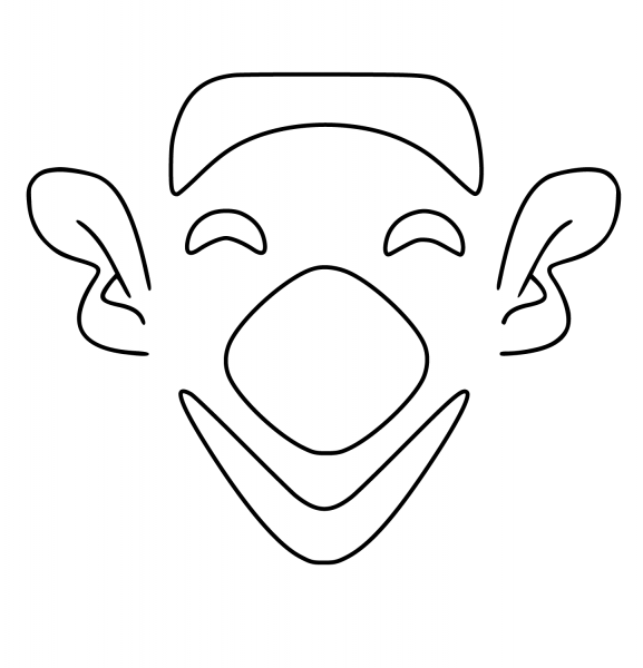 Simple Clown Face coloring page image