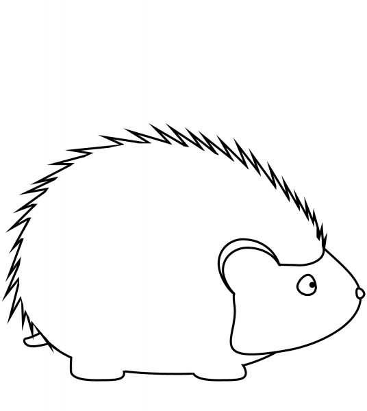 Simple Cute Hedgehog coloring page image