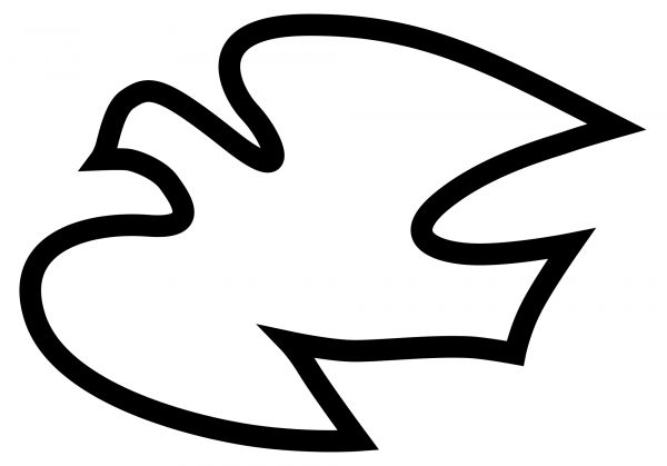 Simple Dove Outline coloring page image