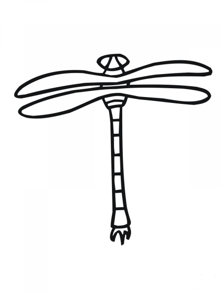 Simple Dragonfly coloring page image
