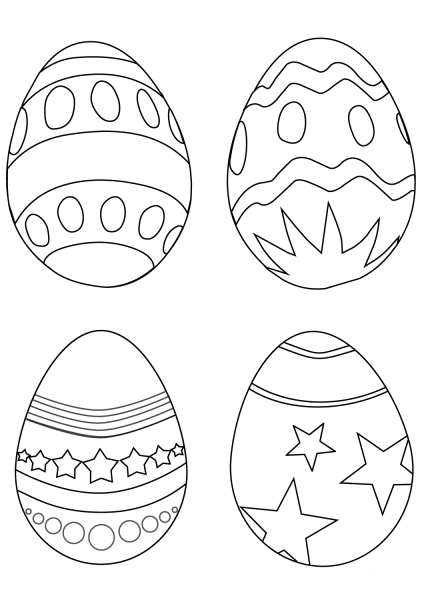 Simple Easter Eggs coloring page image