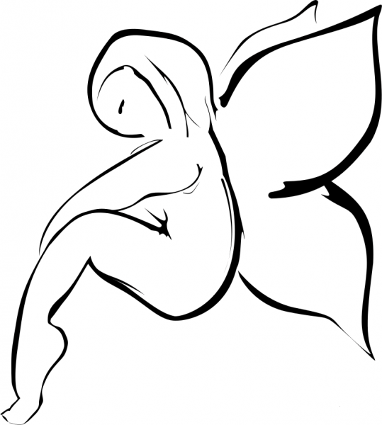 Simple Fairy coloring page image