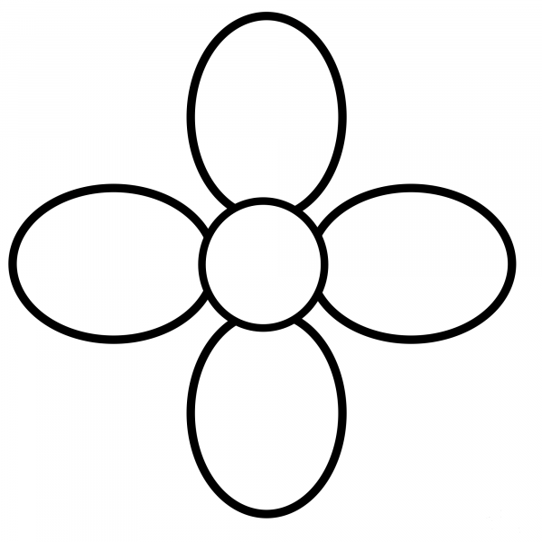 Simple Flowerblackwhite coloring page image