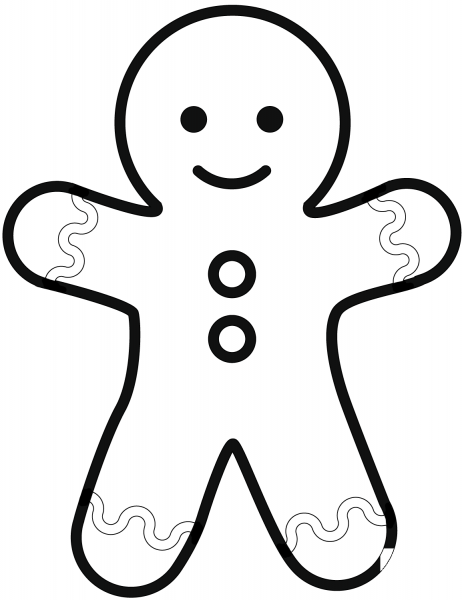 Simple Gingerbread Man coloring page image