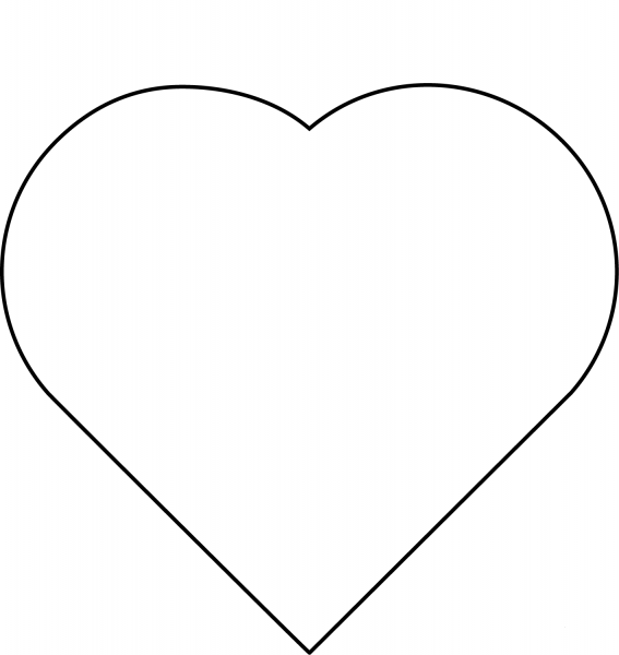 Simple Heart Outline coloring page image