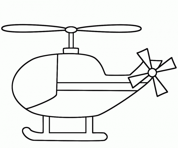 Simple Helicopter coloring page image
