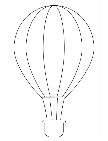 Simple Hot Air Balloon coloring page image