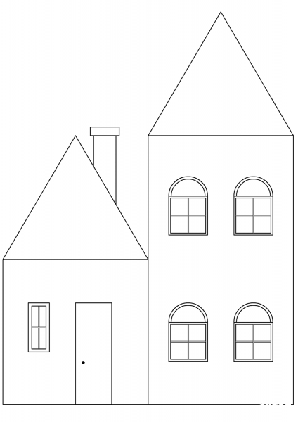 Simple House coloring page image