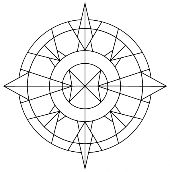 Simple Kaleidoscope coloring page image