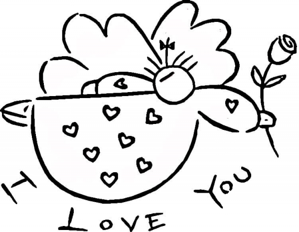 Simple Love coloring page image