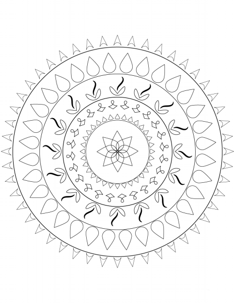 Simple Mandala coloring page image