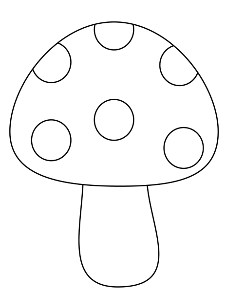 Simple Mushroom coloring page image