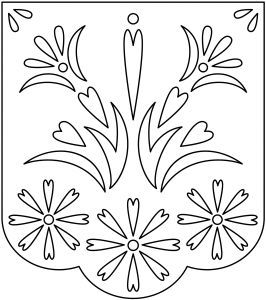 Simple Papel Picado coloring page image