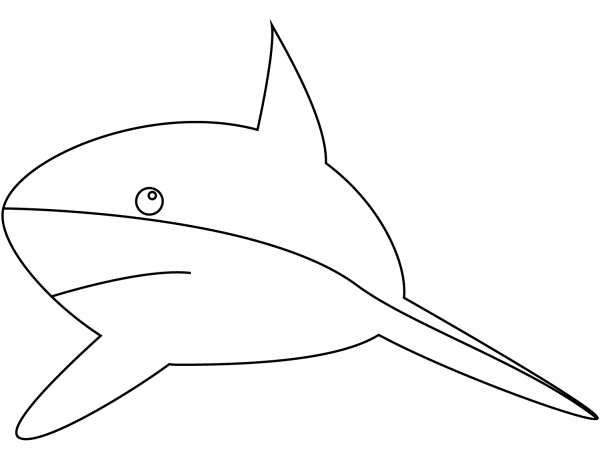 Simple Shark coloring page image