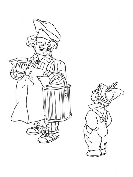 Simple Simon Met a Pieman coloring page image