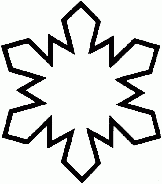 Simple snowflake coloring page image