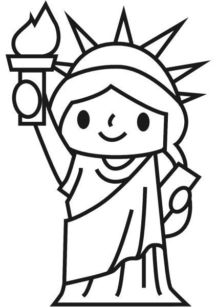 Simple Statue of Liberty coloring page image