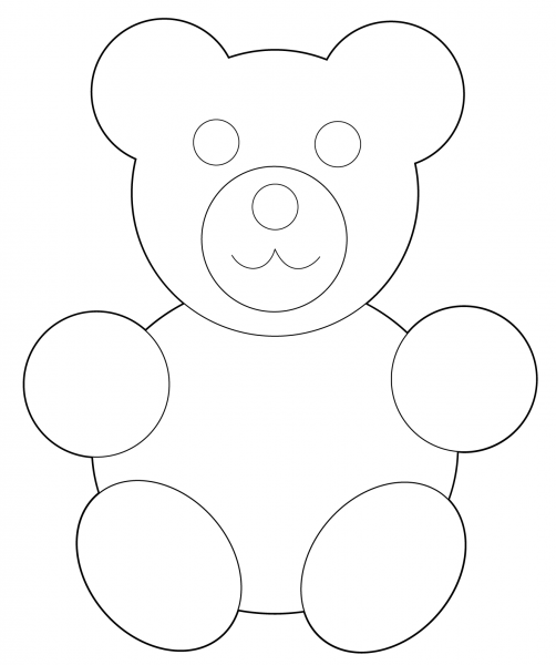 Simple Teddy Bear coloring page image