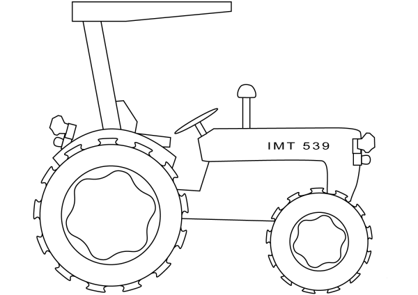 Simple Tractor coloring page image