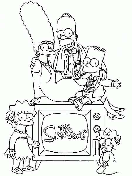 Simpson Family  coloring page image