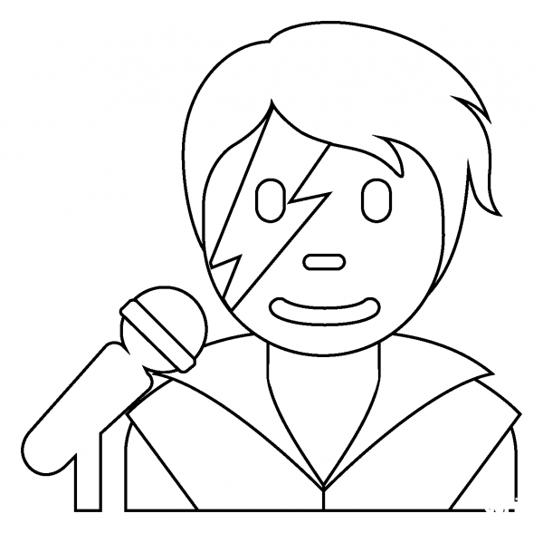 Singer Emoji coloring page image