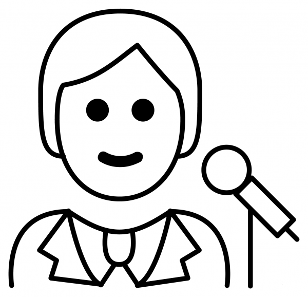 Singer Emoji coloring page image