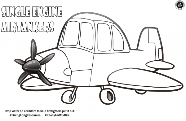 Single Engine Airtanker coloring page image