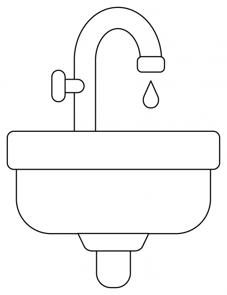 Sink coloring page image