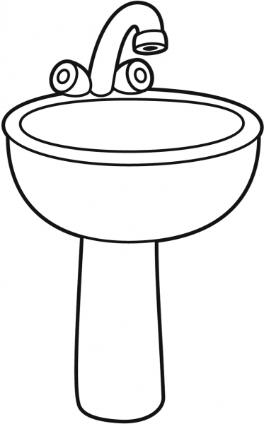 Sink coloring page image