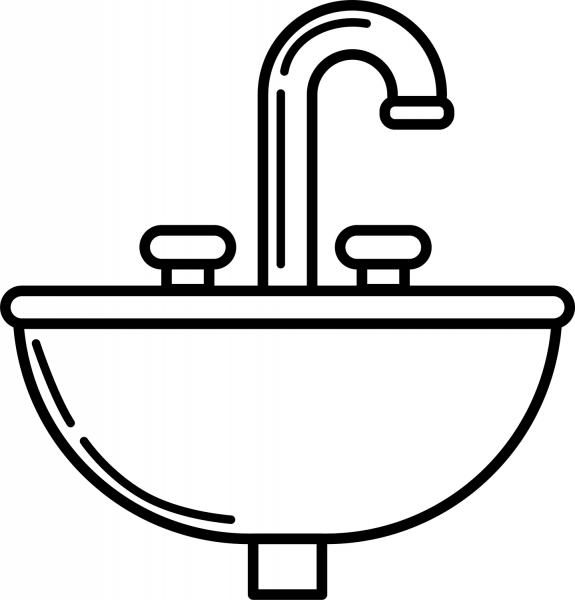 Sink coloring page image
