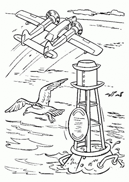 Sinking Boat  coloring page image